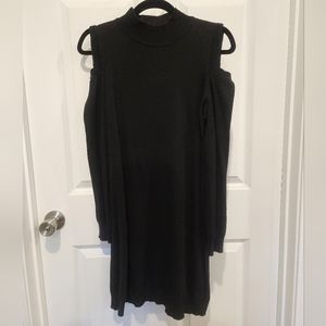 Boutique sweater dress with shoulder cutouts